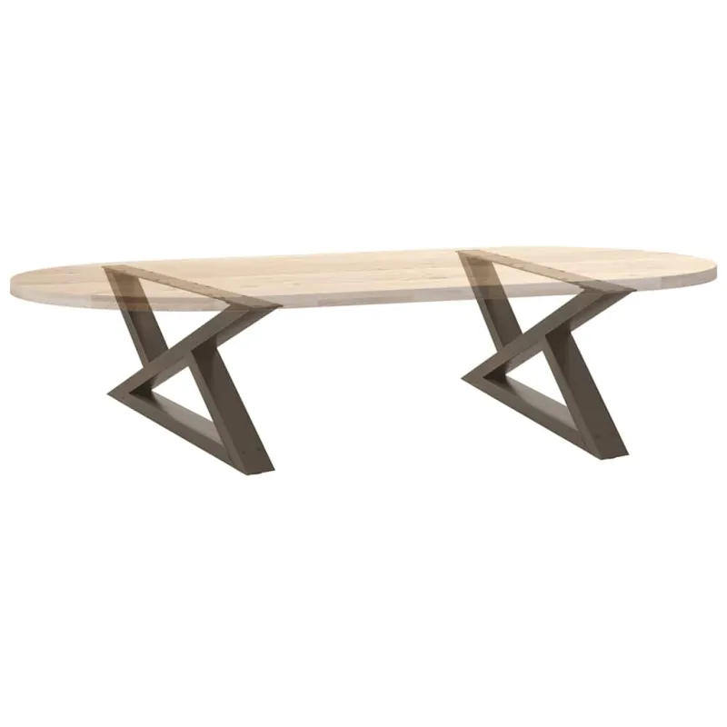 Kavos staliuko kojelės, 2 vnt., natūralus plienas, 70x(30-31,3) cm, plienas