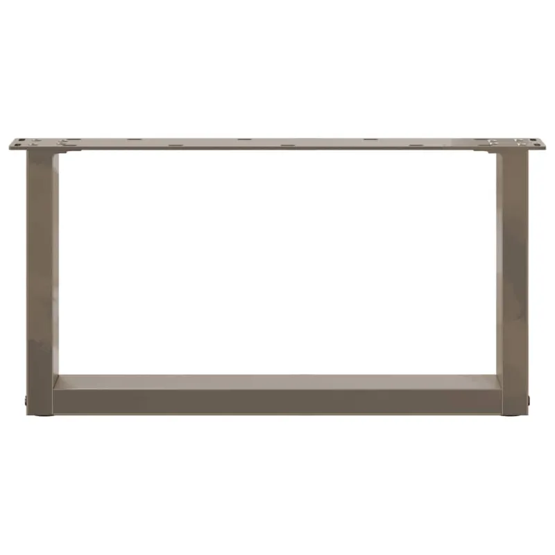 Kavos staliuko kojelės, U formos, 2 vnt., natūralus plienas, 60x(30-31) cm, plienas