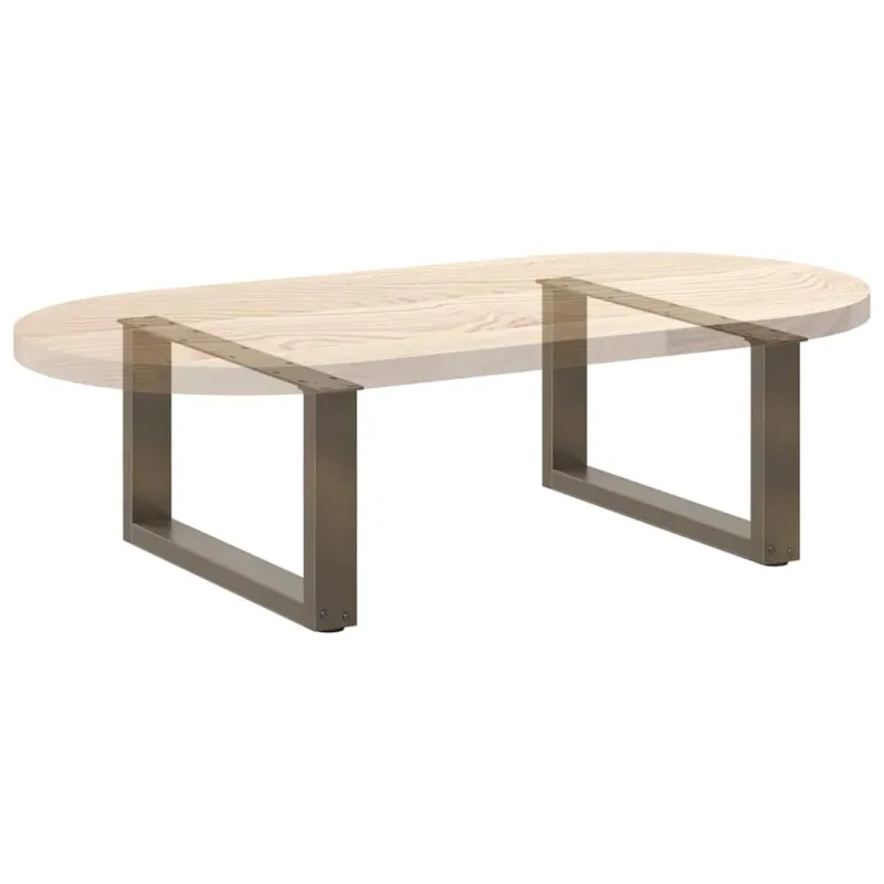 Kavos staliuko kojelės, U formos, 2 vnt., natūralus plienas, 60x(30-31) cm, plienas