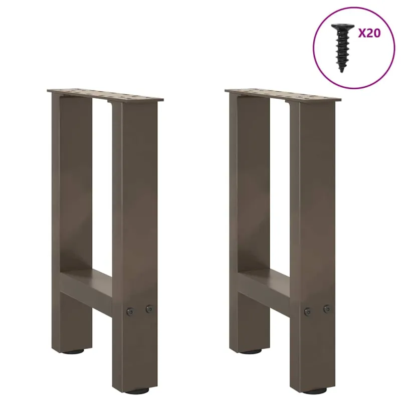 Kavos staliuko kojelės, 2 vnt., 38x(42-43) cm, natūralus plienas
