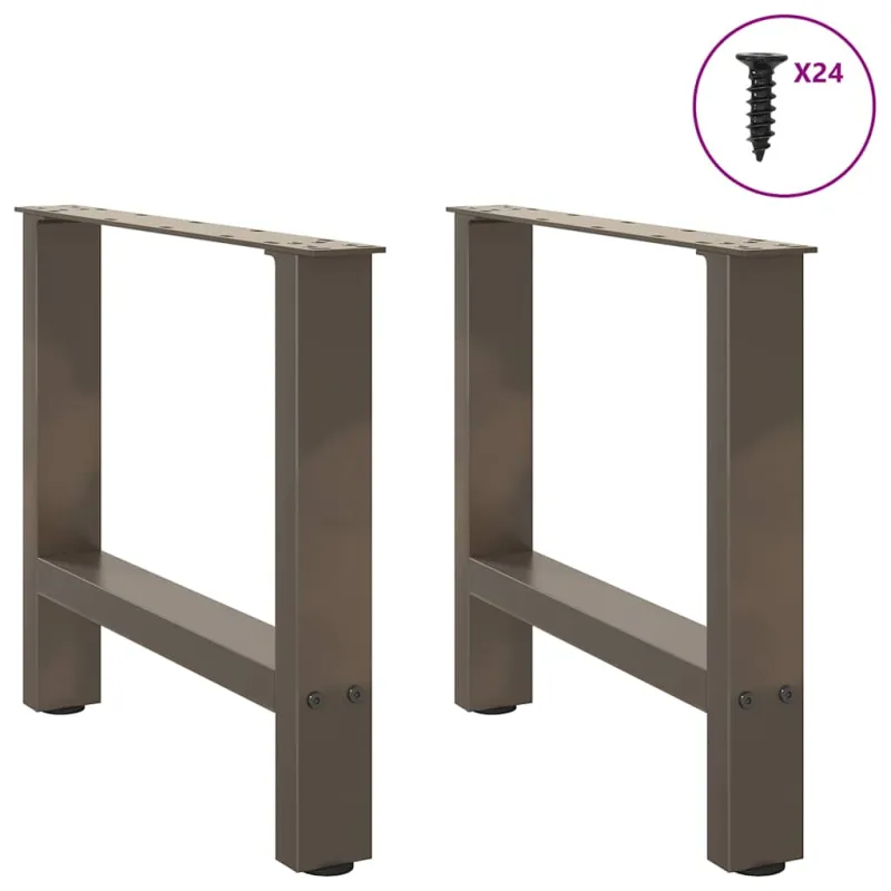 Kavos staliuko kojelės, 2 vnt., 60x(42-43) cm, natūralus plienas
