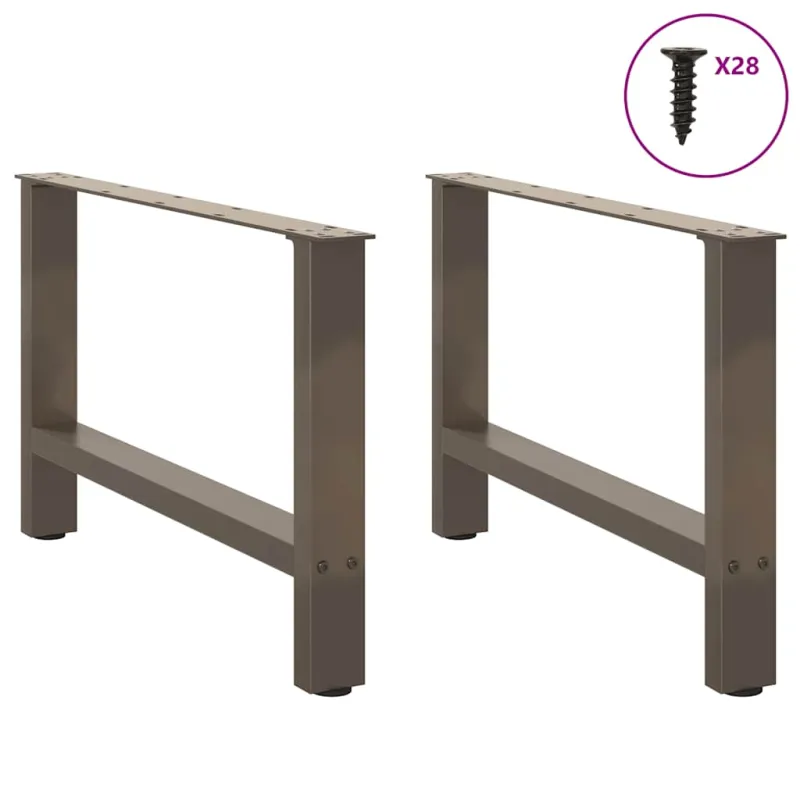 Kavos staliuko kojelės, 2 vnt., 70x(42-43) cm, natūralus plienas