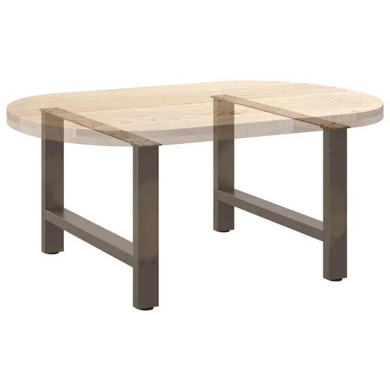 Kavos staliuko kojelės, 2 vnt., 70x(42-43) cm, natūralus plienas