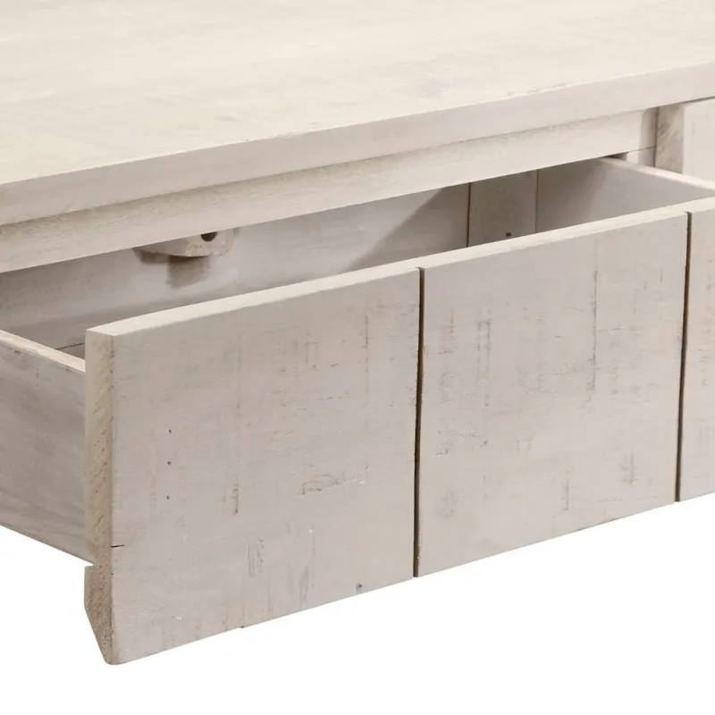 Konsolinis staliukas, baltas, 110x35x75cm, mango masyvas