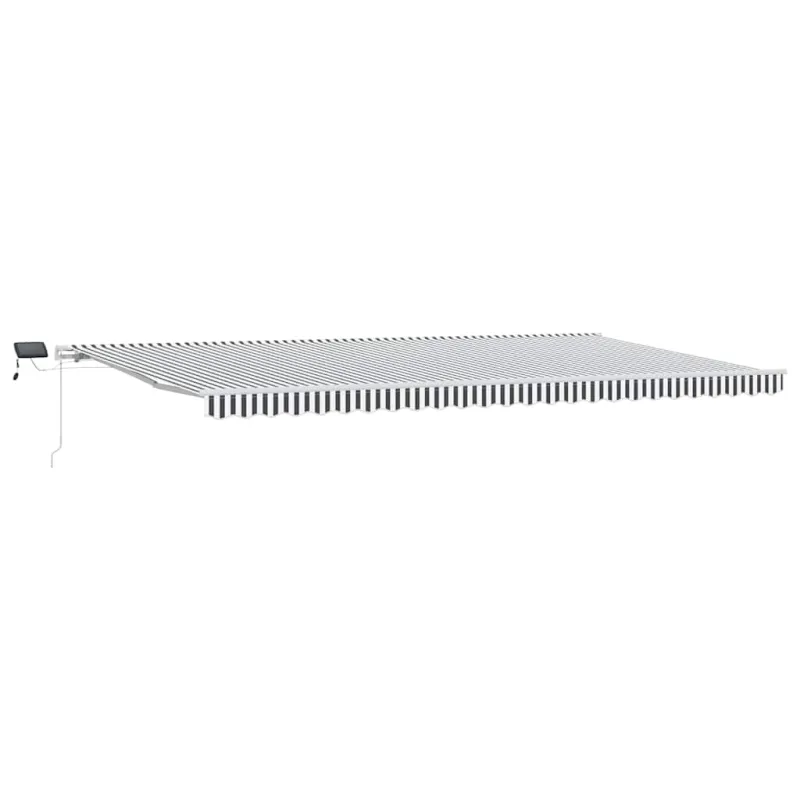 Rankiniu būdu ištraukiama markizė su LED, antracito ir baltos spalvos, 600x300 cm