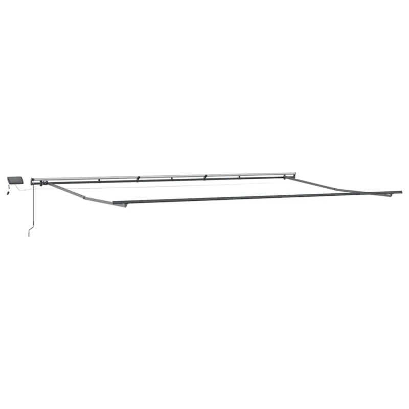 Rankiniu būdu ištraukiama markizė su LED lemputėmis, antracito ir baltos spalvos, 600x300 cm