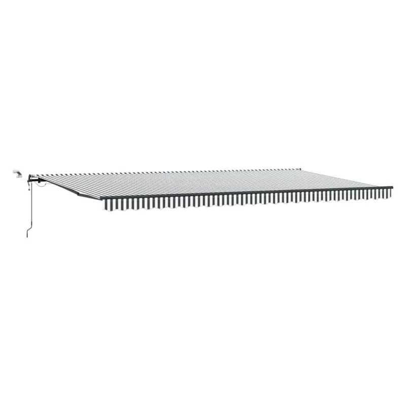 Automatinė ištraukiama markizė su LED lemputėmis, antracito ir baltos spalvos, 600x300 cm