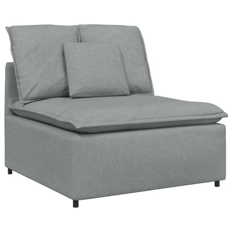 Modulinė sofa su pakoja ir pagalvėlėmis, šviesiai pilka