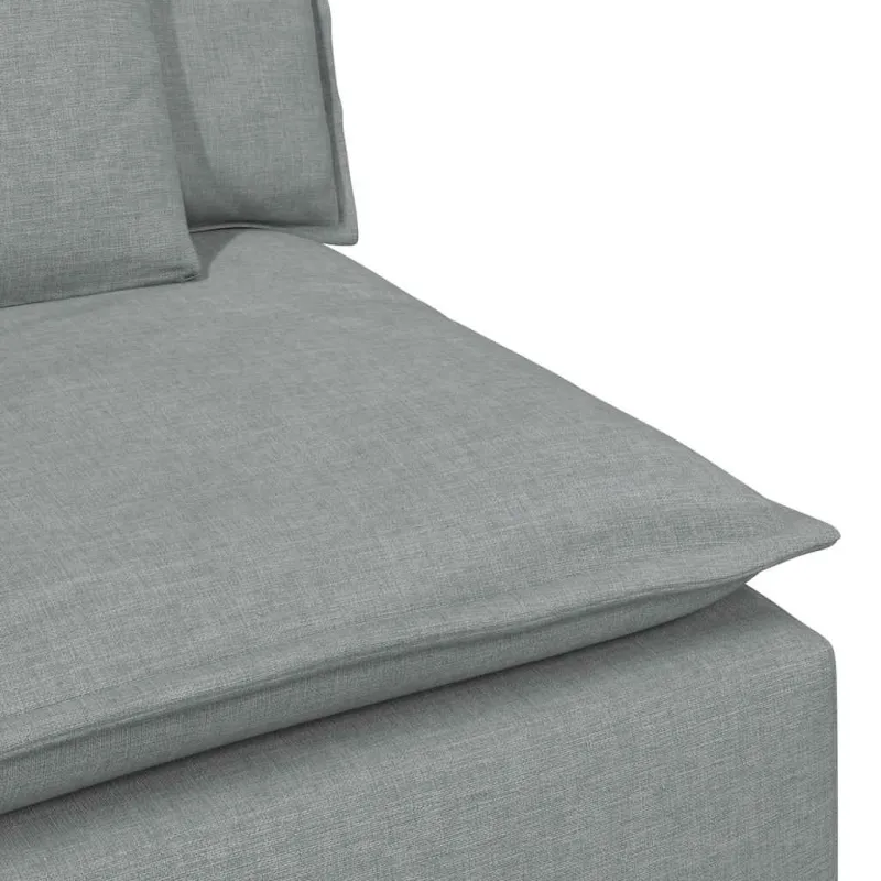 Modulinė sofa su pakoja ir pagalvėlėmis, šviesiai pilka