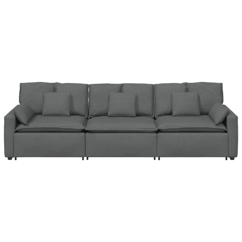 Modulinė sofa su pagalvėlėmis, tamsiai pilka