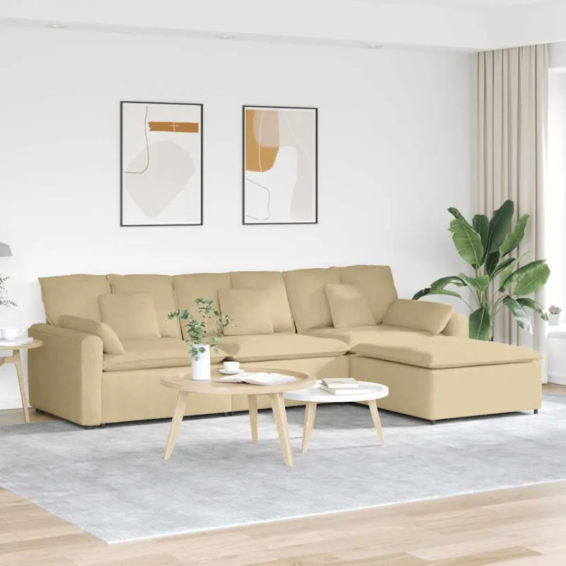 Modulinė sofa su pakoja ir pagalvėlėmis, pilkai žalia