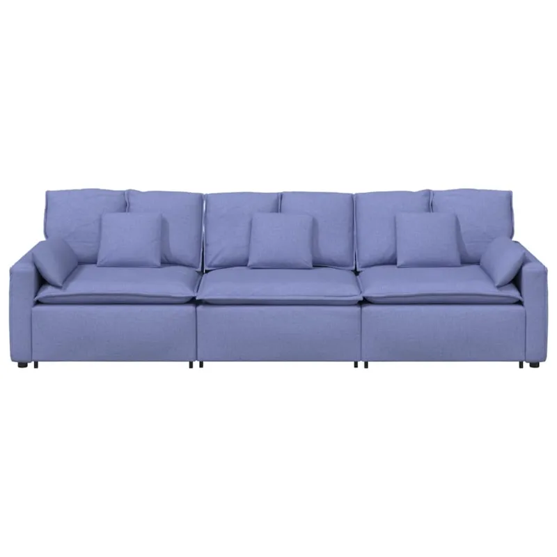 Modulinė sofa su pagalvėlėmis, džinsinės mėlynos spalvos
