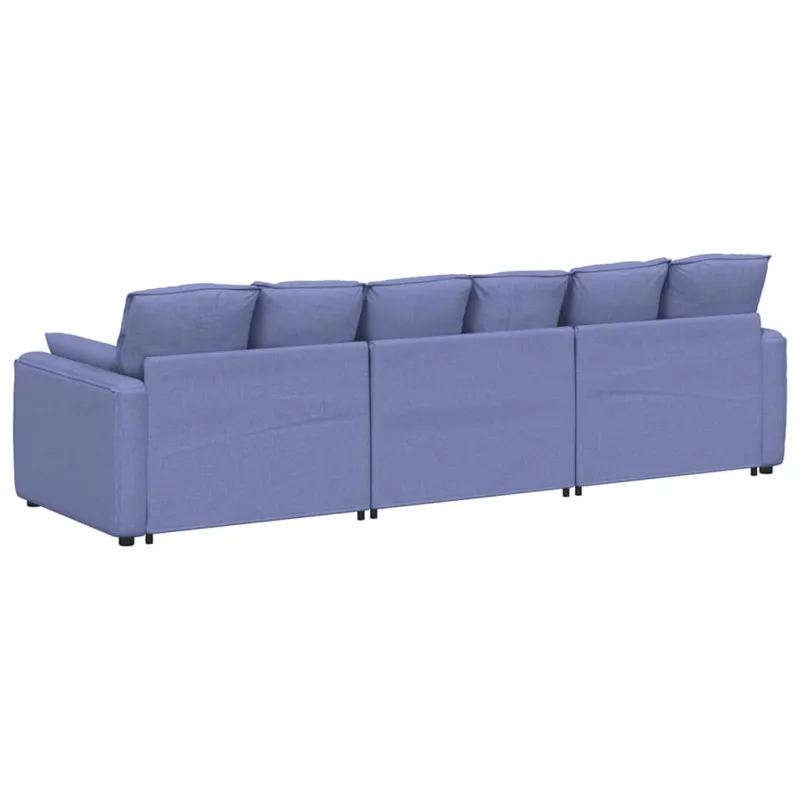 Modulinė sofa su pagalvėlėmis, džinsinės mėlynos spalvos