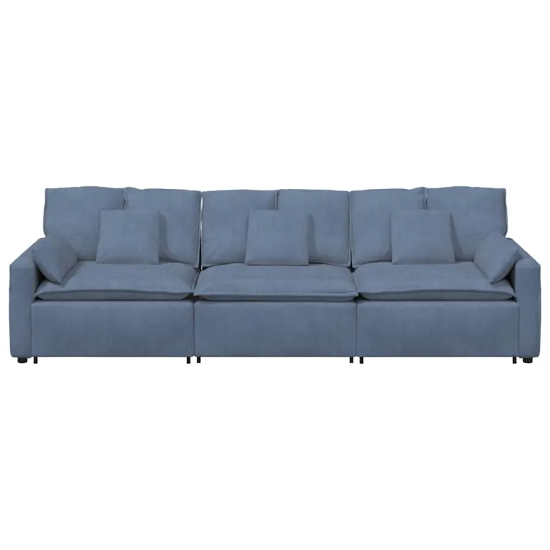 Modulinė sofa su pagalvėlėmis, mėlyna