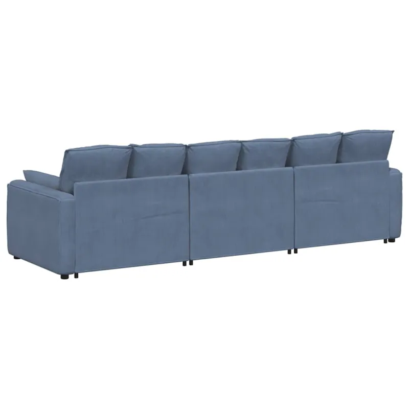 Modulinė sofa su pagalvėlėmis, mėlyna