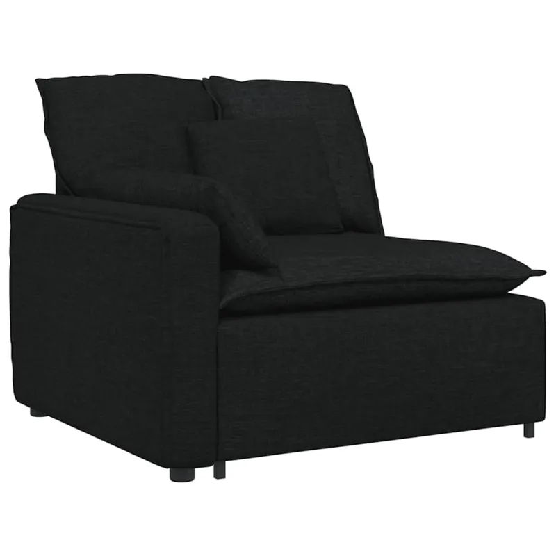 Modulinė sofa su pagalvėlėmis, juoda