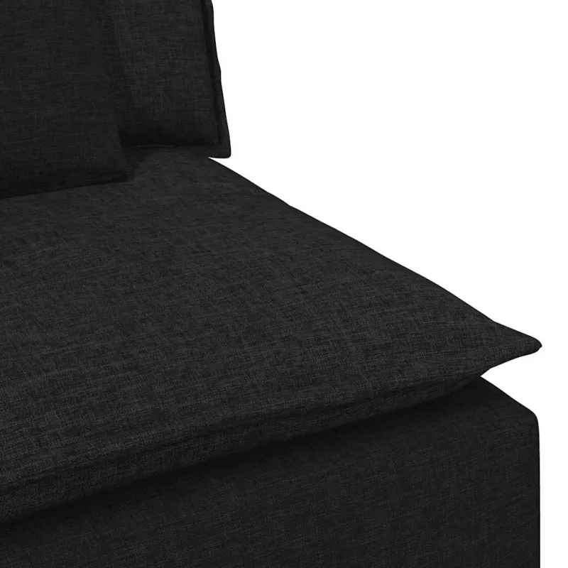 Modulinė sofa su pagalvėlėmis, juoda
