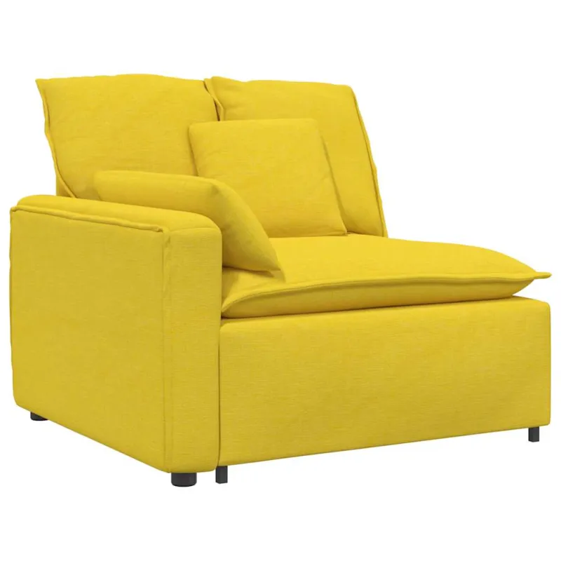 Modulinė sofa su pagalvėlėmis, šviesiai geltona