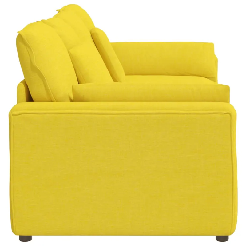 Modulinė sofa su pagalvėlėmis, šviesiai geltona