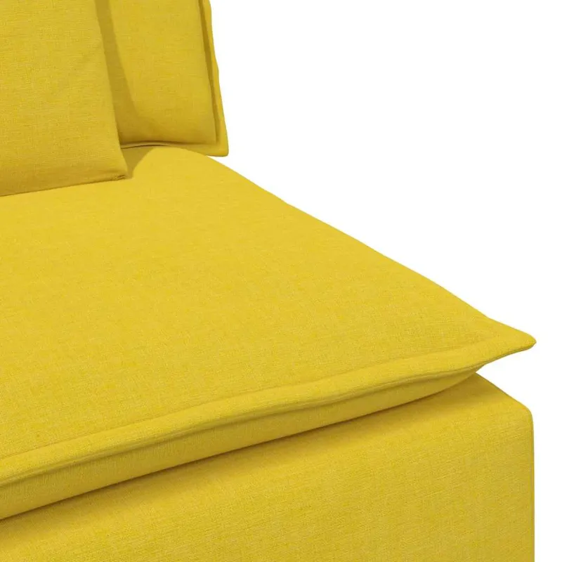 Modulinė sofa su pagalvėlėmis, šviesiai geltona