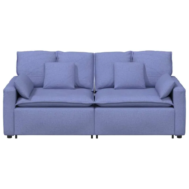 Modulinė sofa su pagalvėlėmis, džinsinės mėlynos spalvos