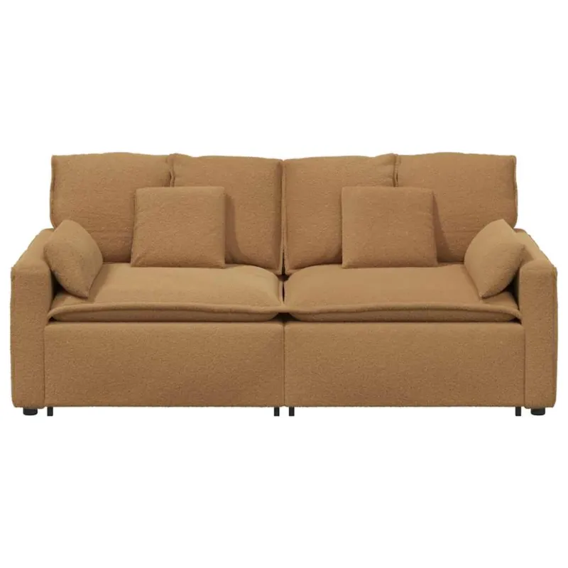 Modulinė sofa su pagalvėlėmis, smėlio spalvos