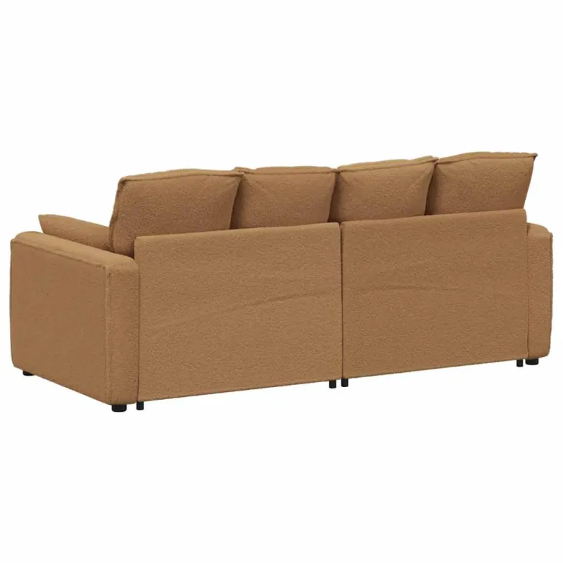 Modulinė sofa su pagalvėlėmis, smėlio spalvos