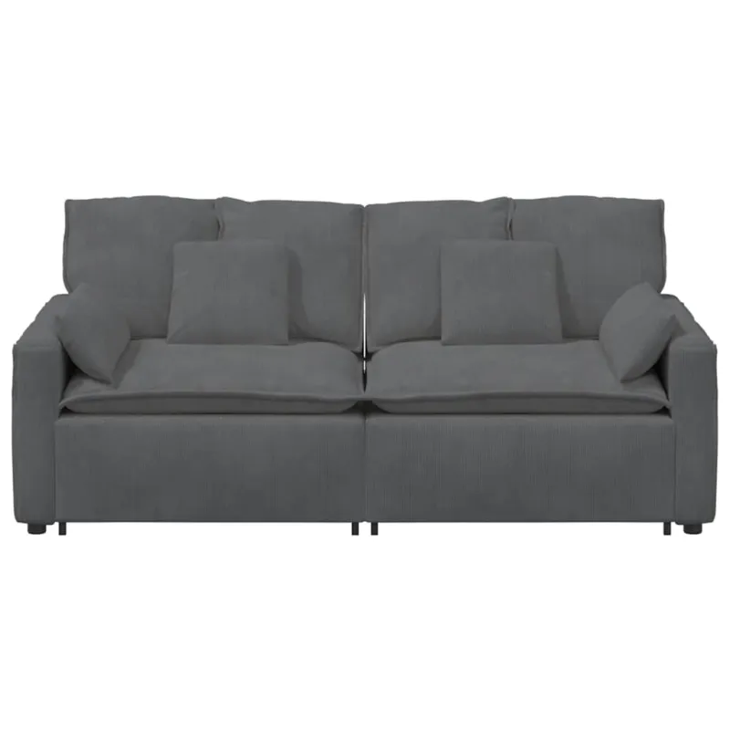 Modulinė sofa su pagalvėlėmis, tamsiai pilka