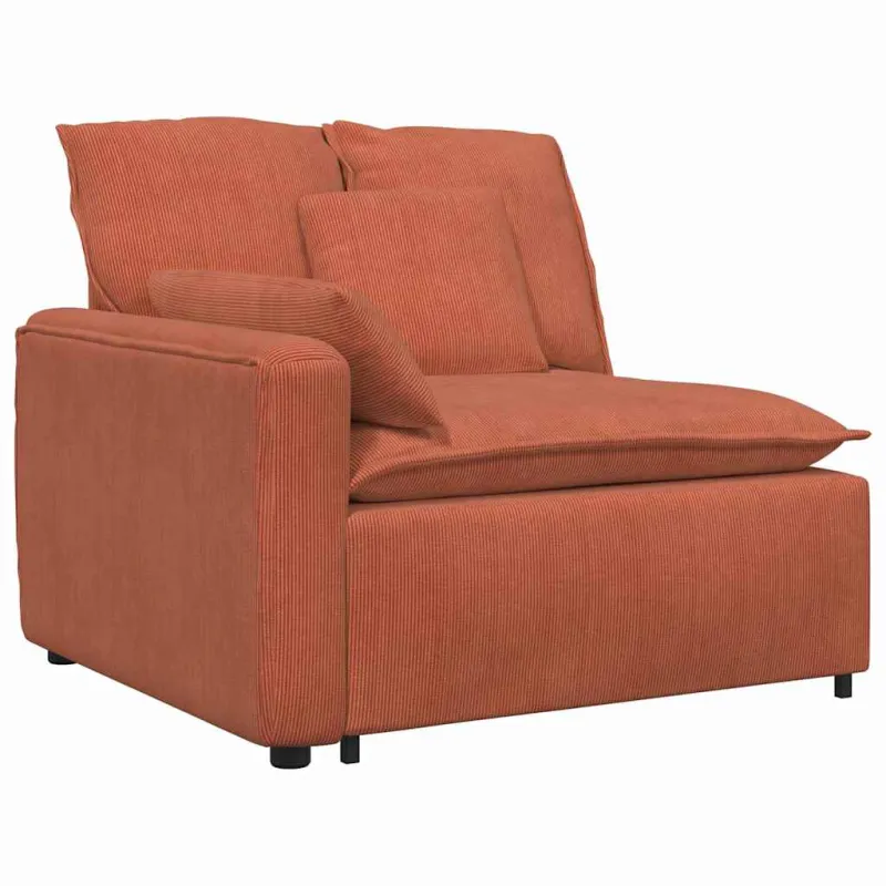 Modulinė sofa su pagalvėlėmis, raudonai oranžinė