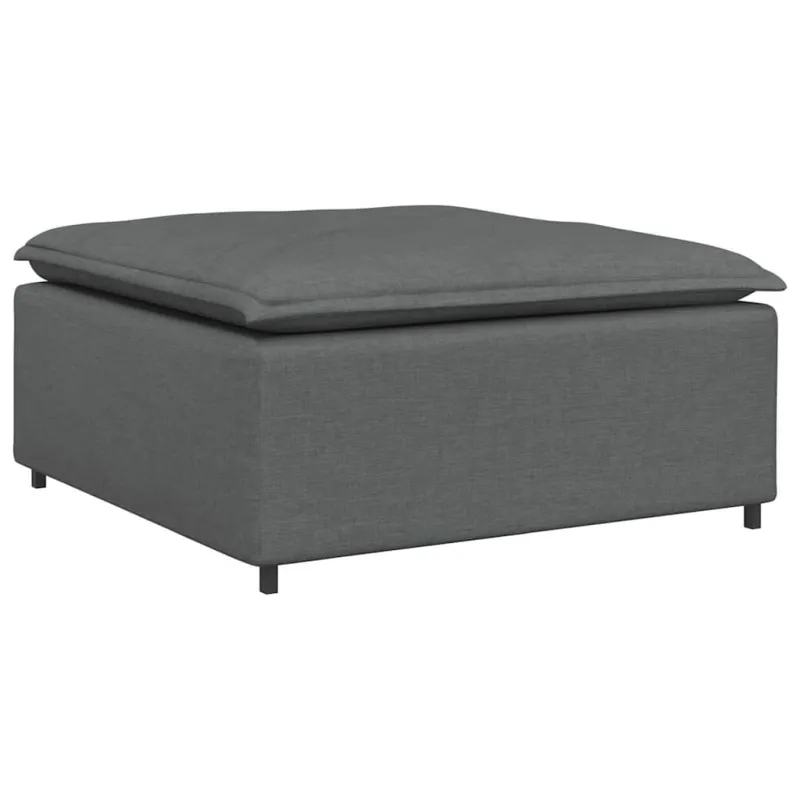 Modulinė sofa su pakoja ir pagalvėlėmis, audinys, tamsiai pilka