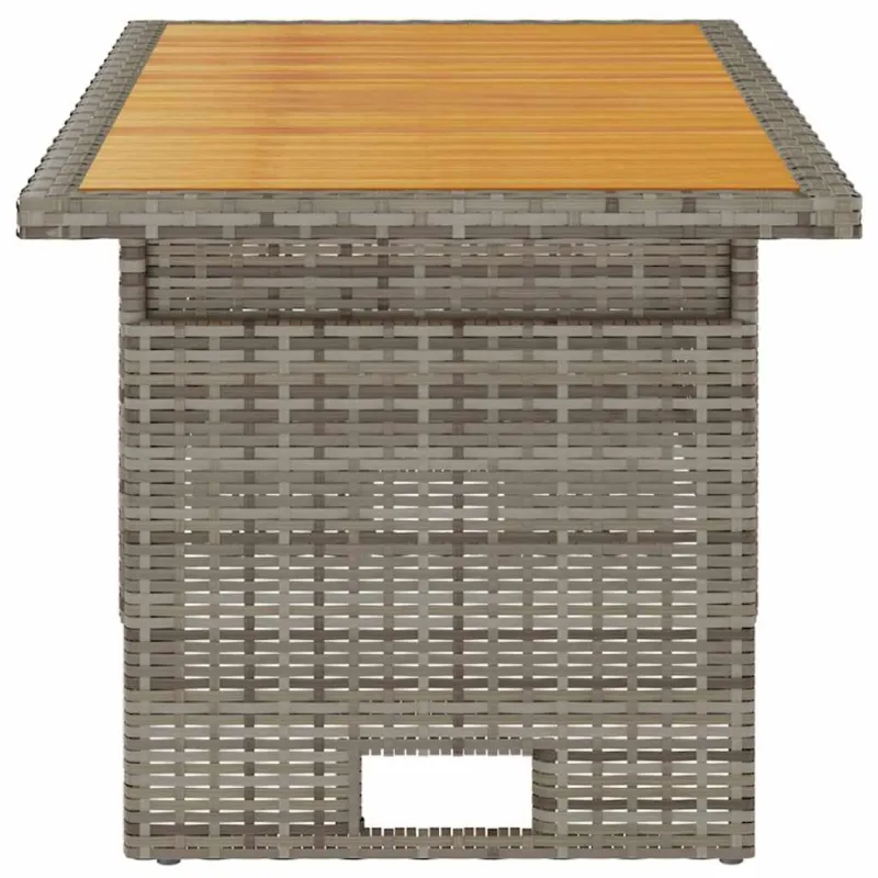 Soodinen pöytä, harmaa, 100x50x43/63cm, akasia ja polyratasta