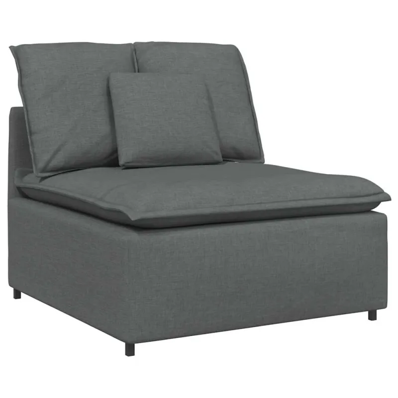 Modulinė sofa su pagalvėlėmis, audinys, tamsiai pilka