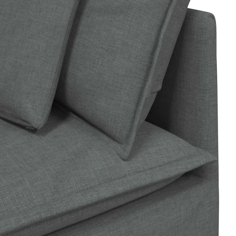 Modulinė sofa su pagalvėlėmis, audinys, tamsiai pilka