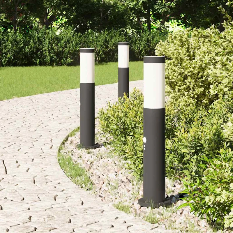 Šviestuvai su jutikliu, 3 vnt., 50 cm, nerūdijantis plienas, IP44