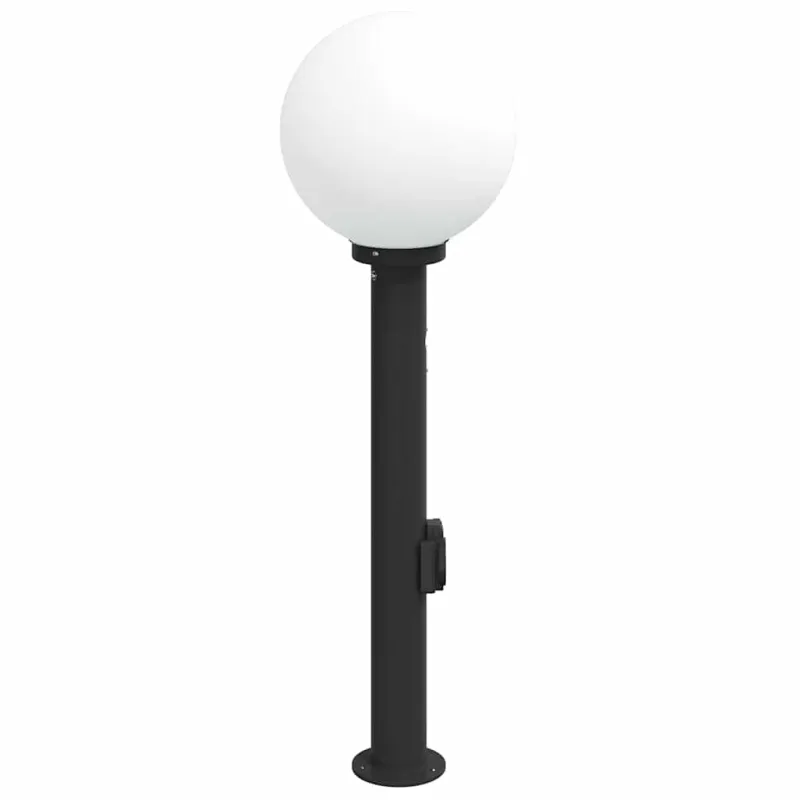 Apsauginis šviestuvas su jutikliu ir lizdu, 80 cm, juodas, IP44