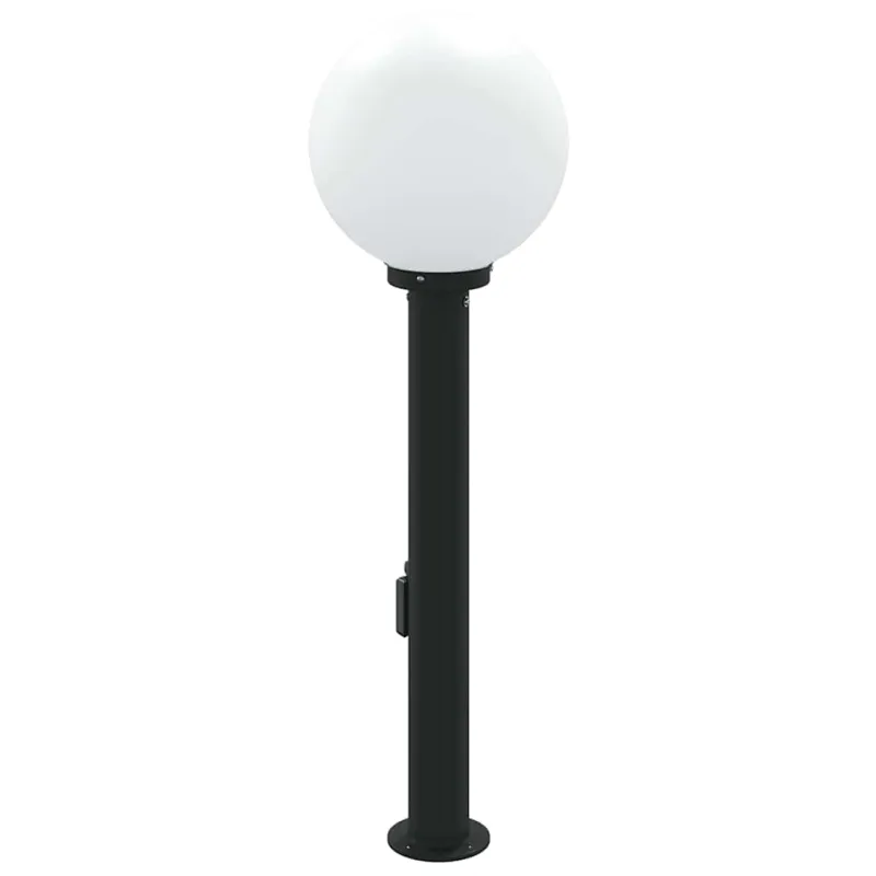 Apsauginis šviestuvas su jutikliu ir lizdu, 80 cm, juodas, IP44