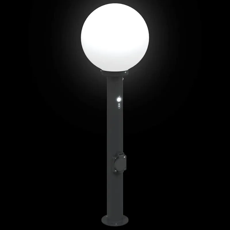 Apsauginis šviestuvas su jutikliu ir lizdu, 80 cm, juodas, IP44