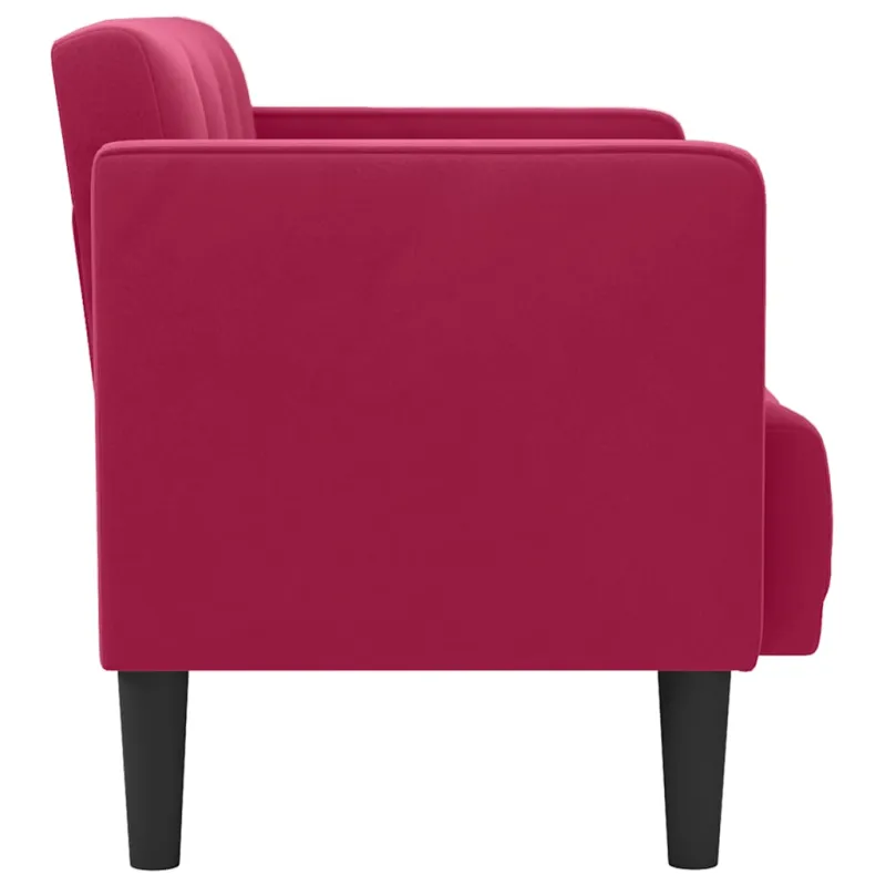 Dvivietė sofa, vyno raudonumo, 111 cm, aksominė