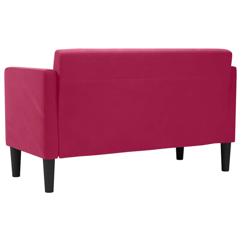 Dvivietė sofa, vyno raudonumo, 111 cm, aksominė