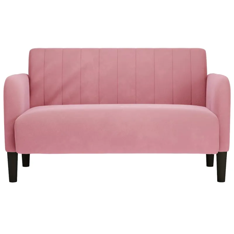Dvivietė sofa, rožinė, 109 cm, aksomas