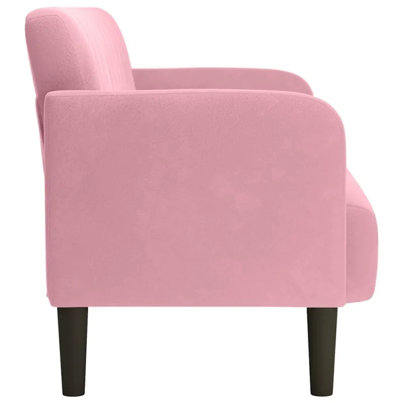 Dvivietė sofa, rožinė, 109 cm, aksomas