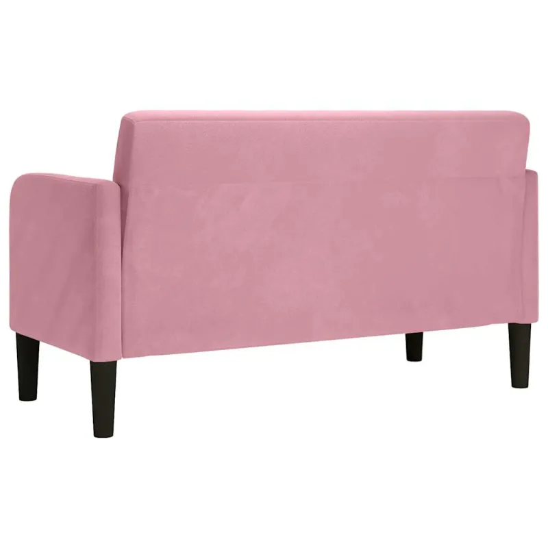 Dvivietė sofa, rožinė, 109 cm, aksomas