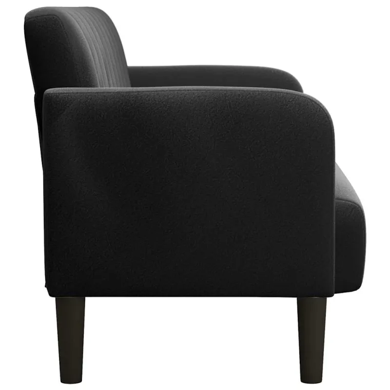 Dvivietė sofa, juoda, 109 cm, aksomas