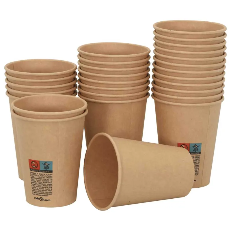 Popieriniai kavos puodeliai, 1000 vnt., 12 uncijų, 300 ml, rudi