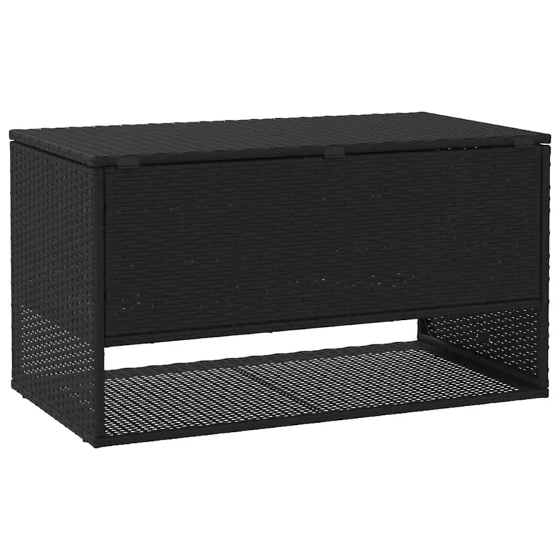 Lauko pagalvėlių dėžė, juoda, 100x55x55,5 cm, poliratanas