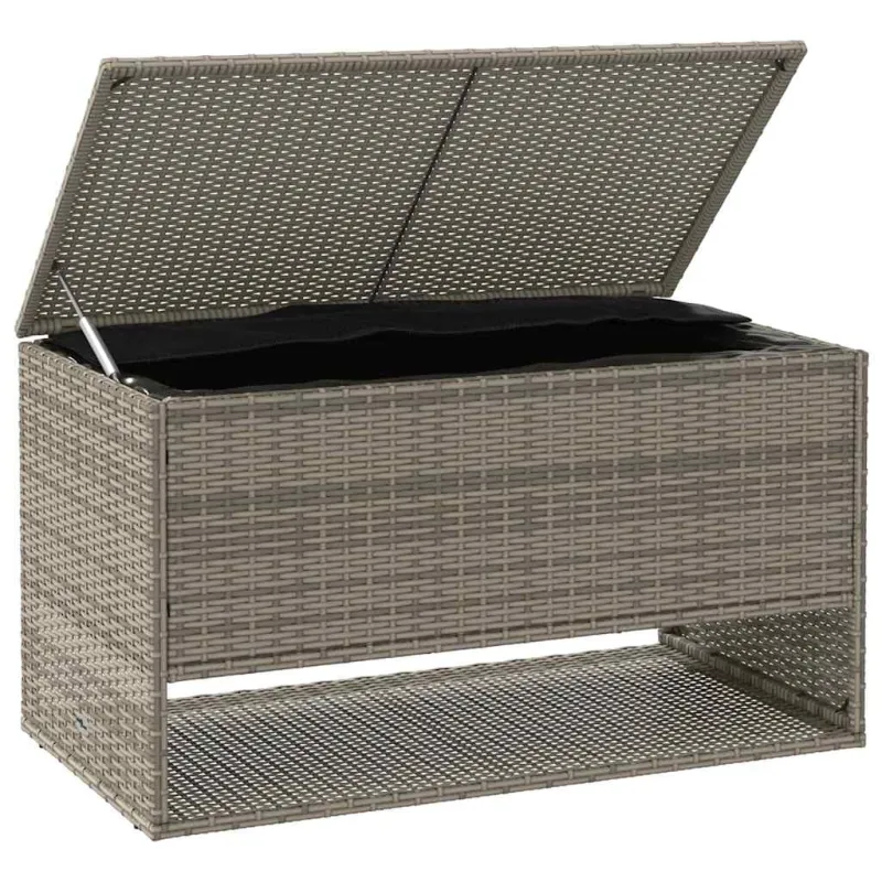 Lauko pagalvėlių dėžė, pilka, 100x55x55,5 cm, poliratanas
