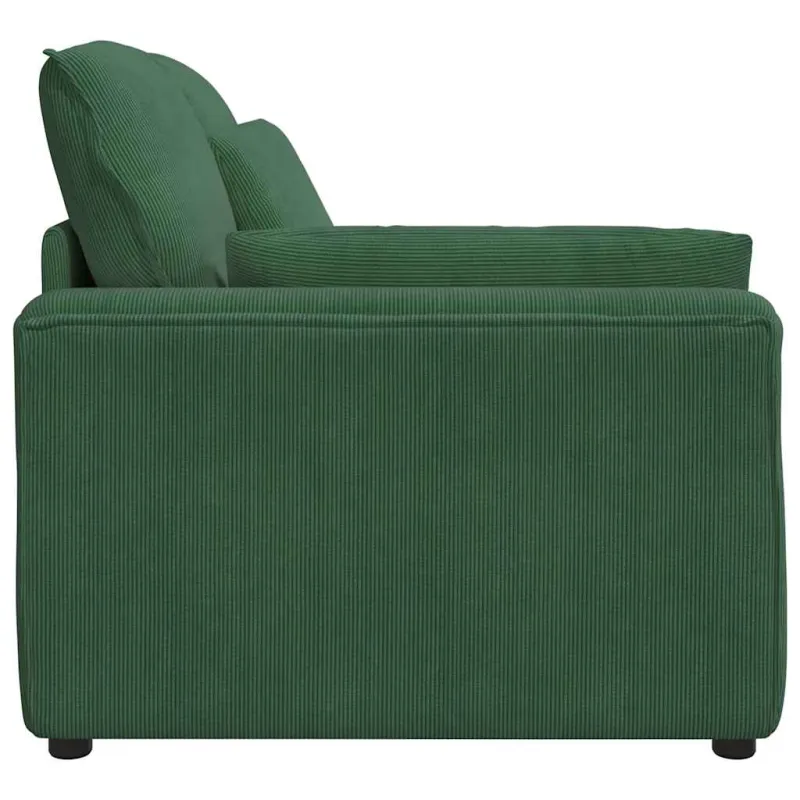 Modulinė sofa su porankiais ir pagalvėlėmis, tamsiai žalia, 100 cm