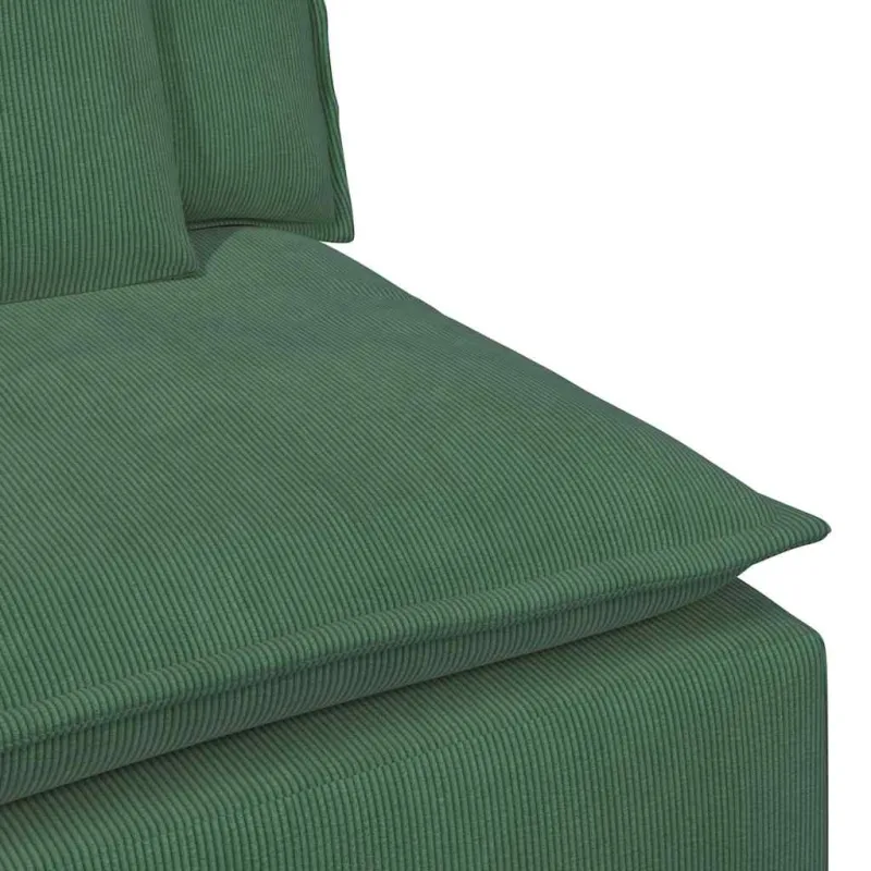 Modulinė sofa su porankiais ir pagalvėlėmis, tamsiai žalia, 100 cm