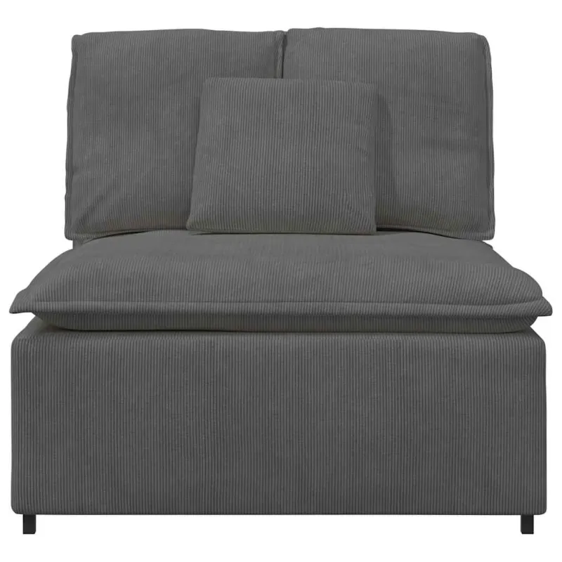 Modulinė sofa su pagalvėlėmis, tamsiai pilka, 100 cm