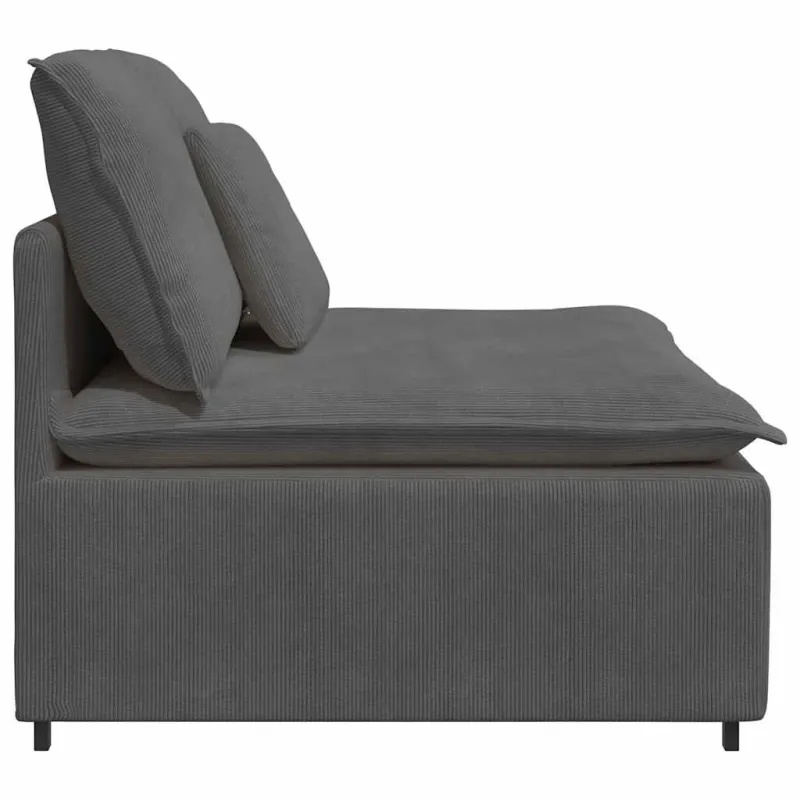 Modulinė sofa su pagalvėlėmis, tamsiai pilka, 100 cm